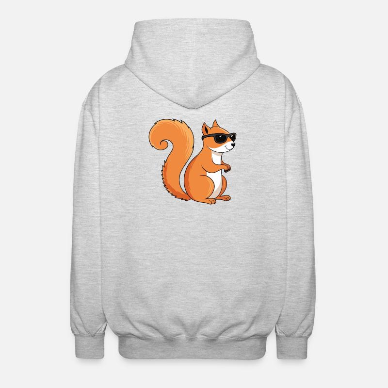 Schicke Eichhörnchen-Sonnenbrille - Unisex Kapuzenjacke - Hellgrau meliert