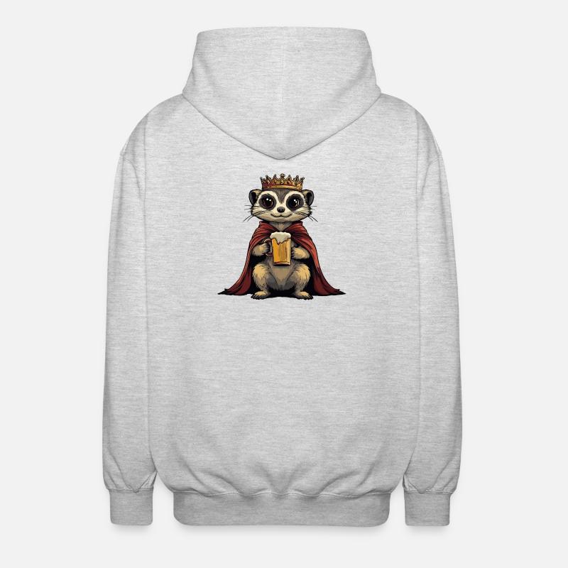 Erdmännchen Bier König - Unisex Kapuzenjacke - Hellgrau meliert
