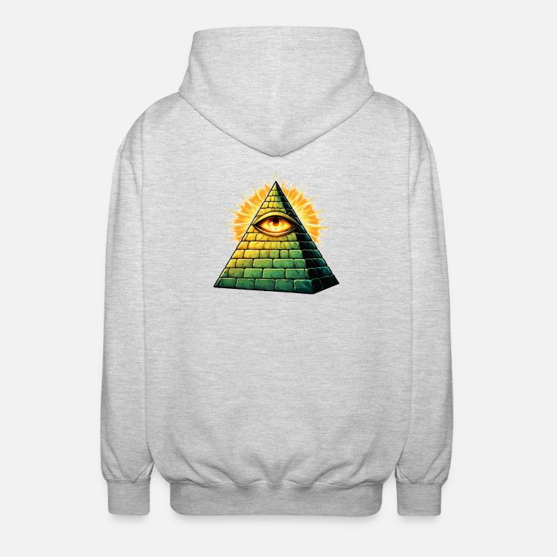Pyramide des Illuminati - Veste à capuche unisexe - gris clair chiné