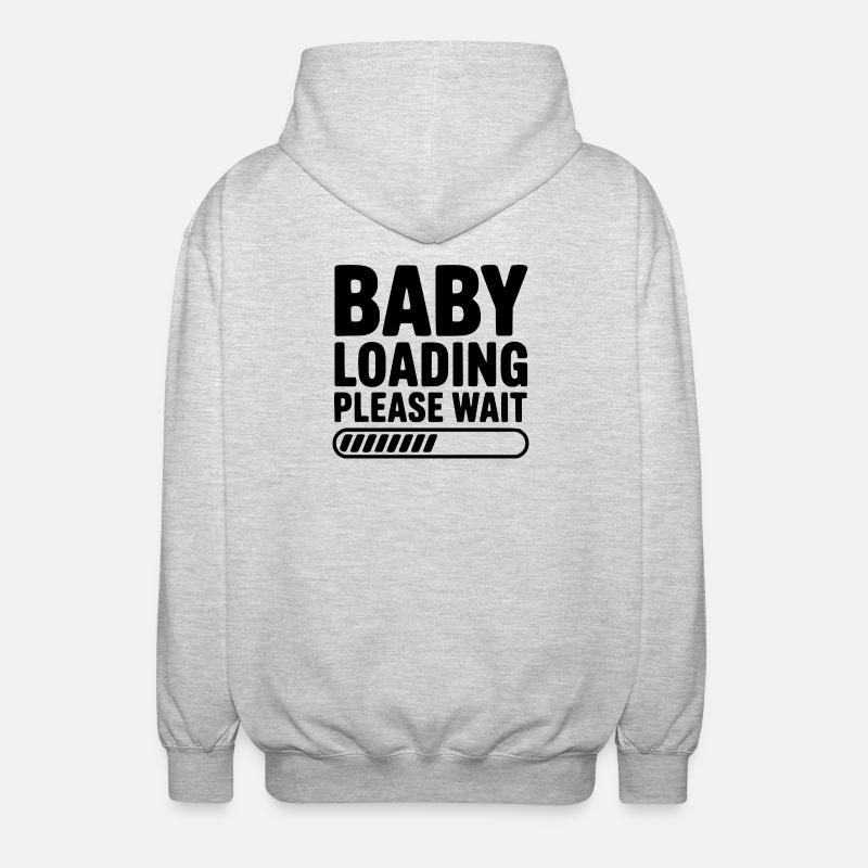 Baby lädt Bitte warten Sie - Unisex Kapuzenjacke - Hellgrau meliert