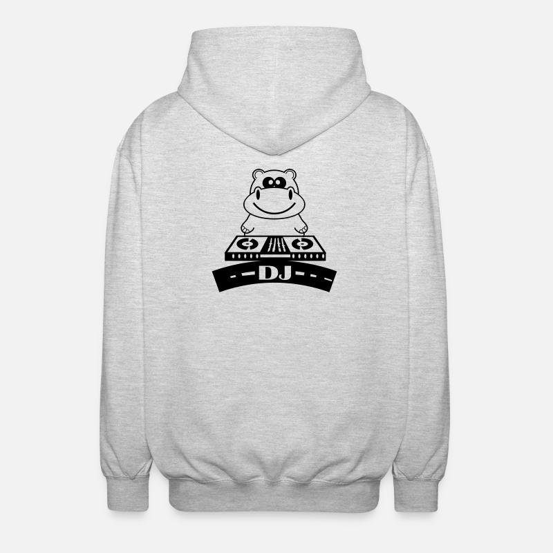hippo_dj - Veste à capuche unisexe - gris clair chiné