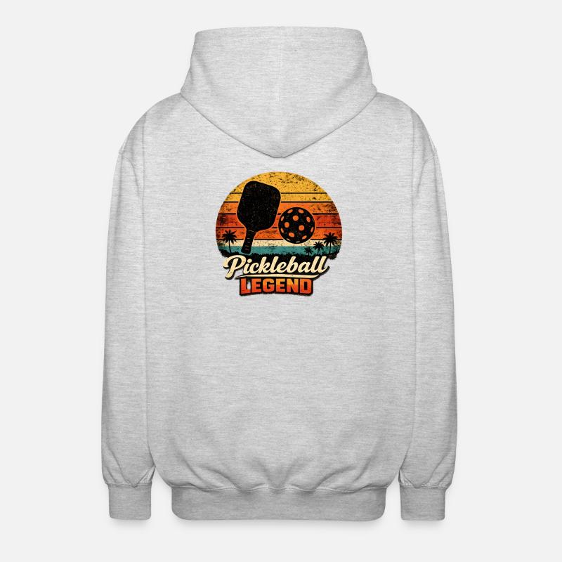 Pickleball Legend Retro Sunset - Unisex Hooded Jacket - light heather grey