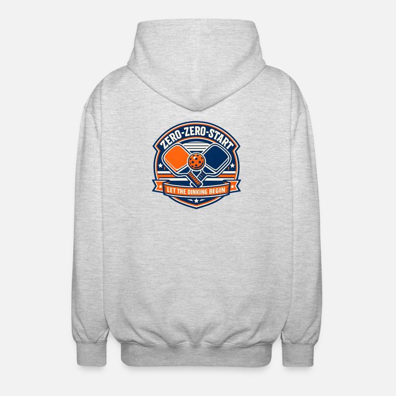 Zero-Zero-Start Drinking Badge - Unisex Hooded Jacket - light heather grey