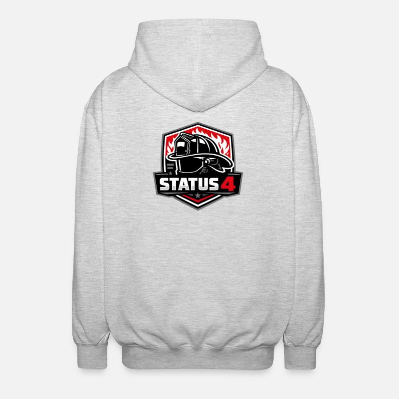 Status4 Fire Brigade Protection Logo - Unisex Hooded Jacket - light heather grey