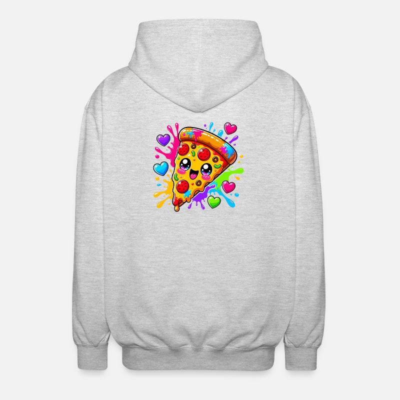 Une jolie part de pizza - Veste à capuche unisexe - gris clair chiné