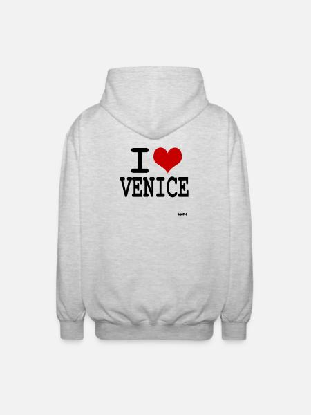 i love venice by wam - Unisex Hooded Jacket - light heather grey