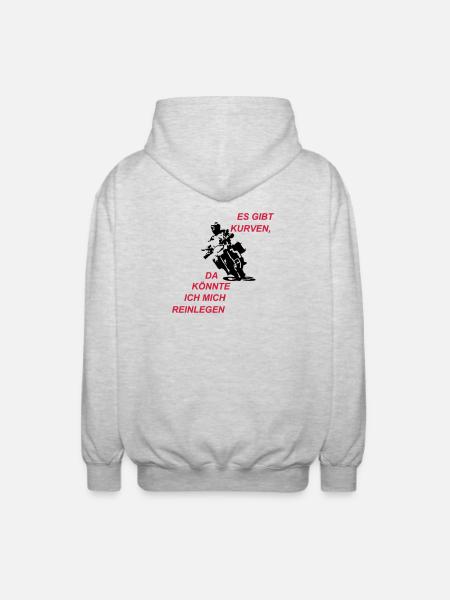 Es gibt Kurven - Unisex Kapuzenjacke - Hellgrau meliert