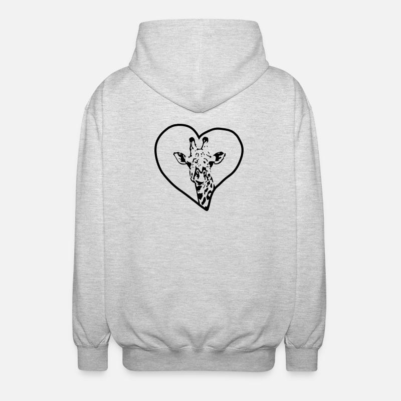 Giraffe heart - Unisex Hooded Jacket - light heather grey