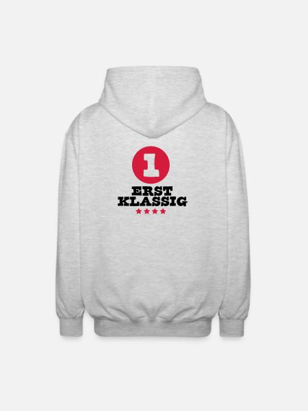 schoolchild sports einschulung - Unisex Hooded Jacket - light heather grey