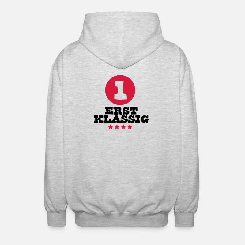 schulkind sport einschulung - Unisex Kapuzenjacke - Hellgrau meliert