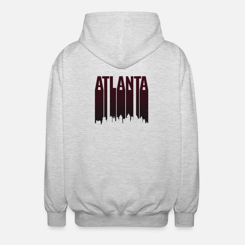 Silhouette verticale de la Skyline d’Atlanta - Veste à capuche unisexe - gris clair chiné