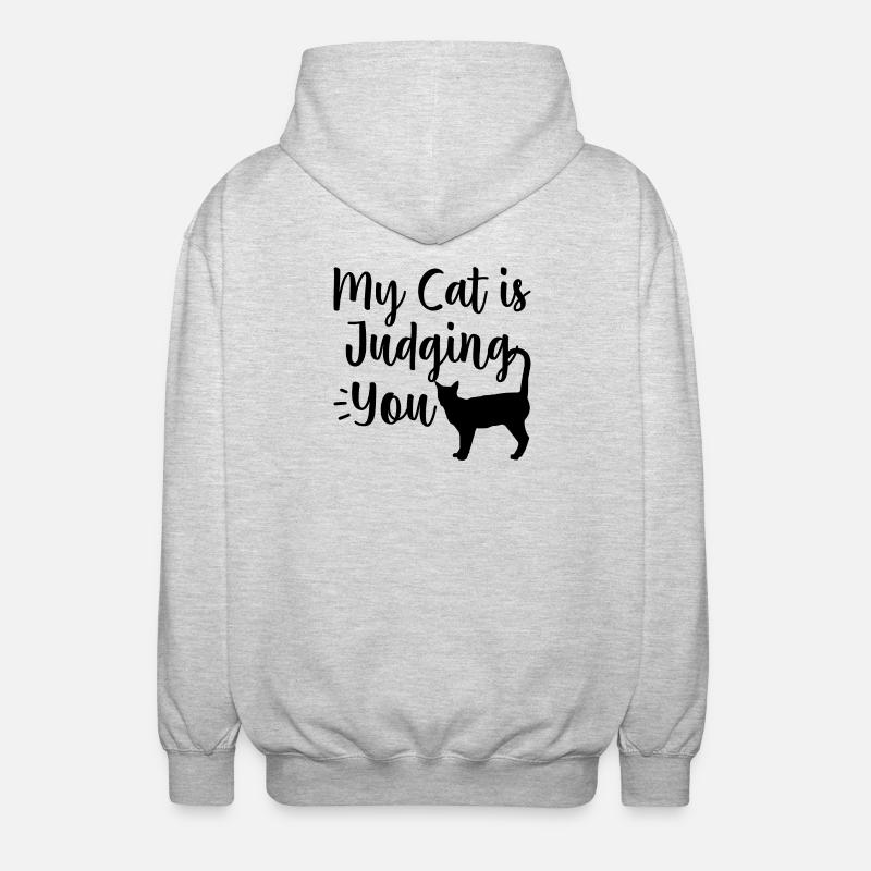 Drôle de chat - Veste à capuche unisexe - gris clair chiné