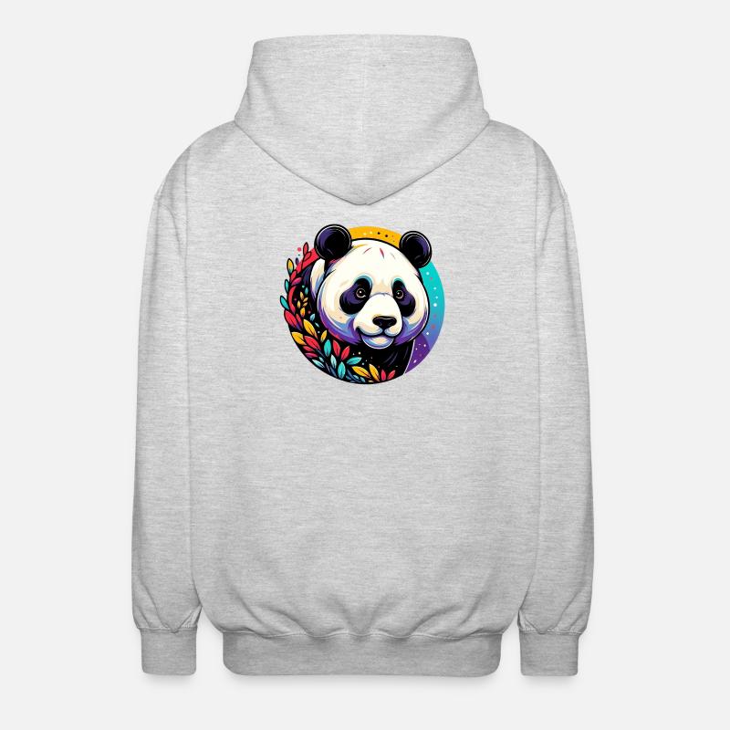 Panda - Veste à capuche unisexe - gris clair chiné