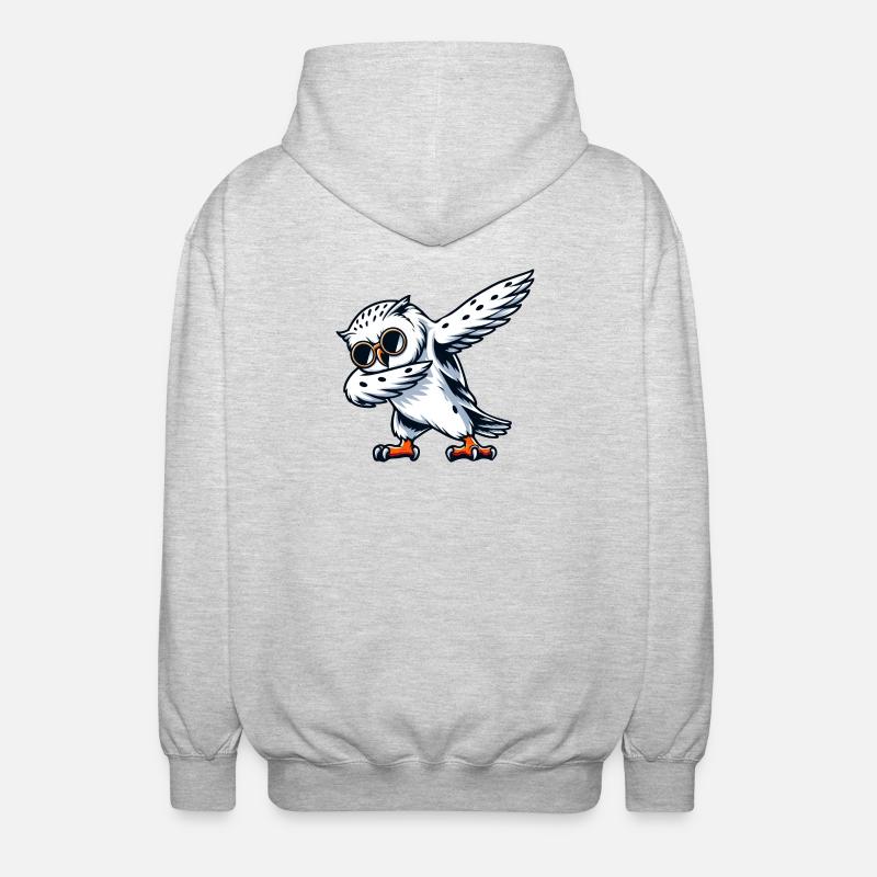 Coole Schneeeule Dabbing Pose - Unisex Kapuzenjacke - Hellgrau meliert