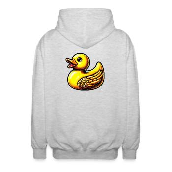 Entenküken Ente Ente - Unisex Kapuzenjacke - Hellgrau meliert - Hinten - AI Model Male 185 light (185cm)