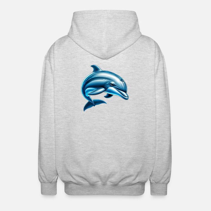 Dolphin - Unisex Hooded Jacket - light heather grey