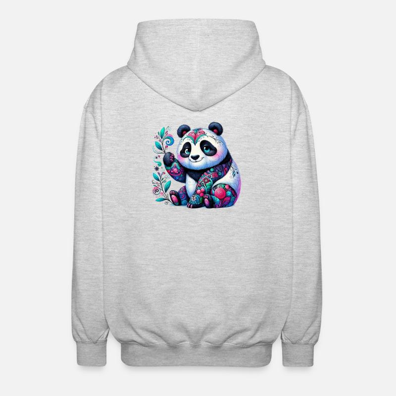 Panda - Veste à capuche unisexe - gris clair chiné