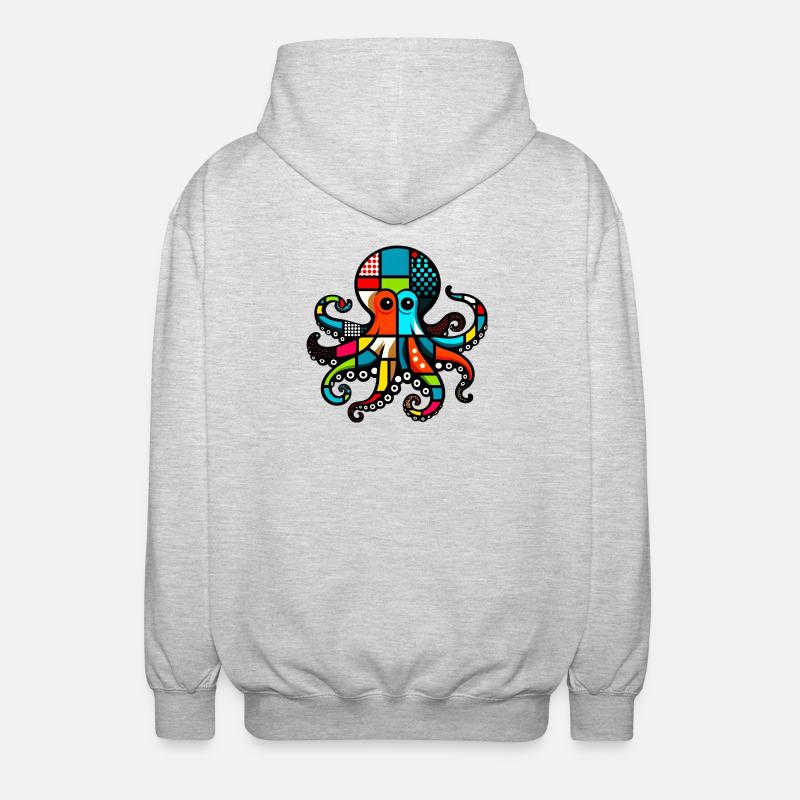 Pieuvre - Veste à capuche unisexe - gris clair chiné