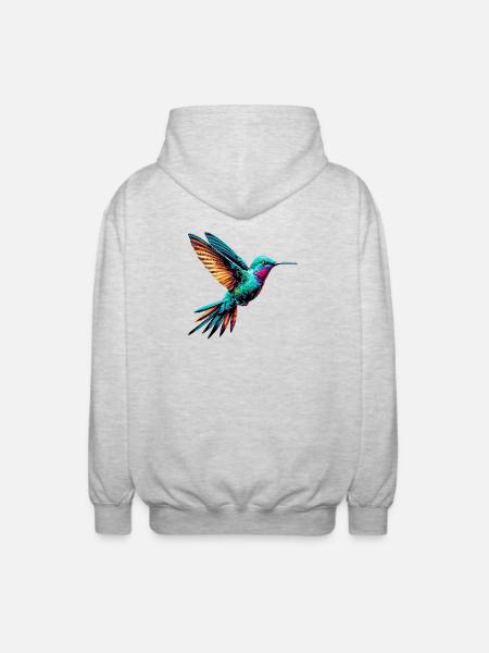 Hummingbird - Unisex Hooded Jacket - light heather grey