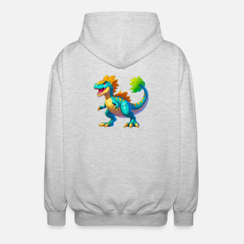 Dinosaur - Unisex Hooded Jacket - light heather grey