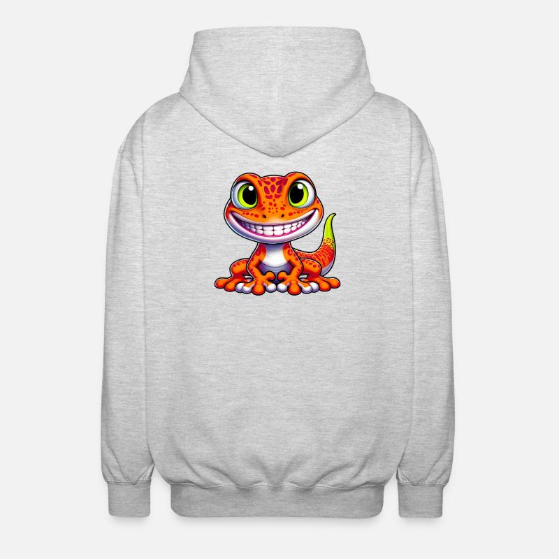Gecko - Unisex Kapuzenjacke - Hellgrau meliert