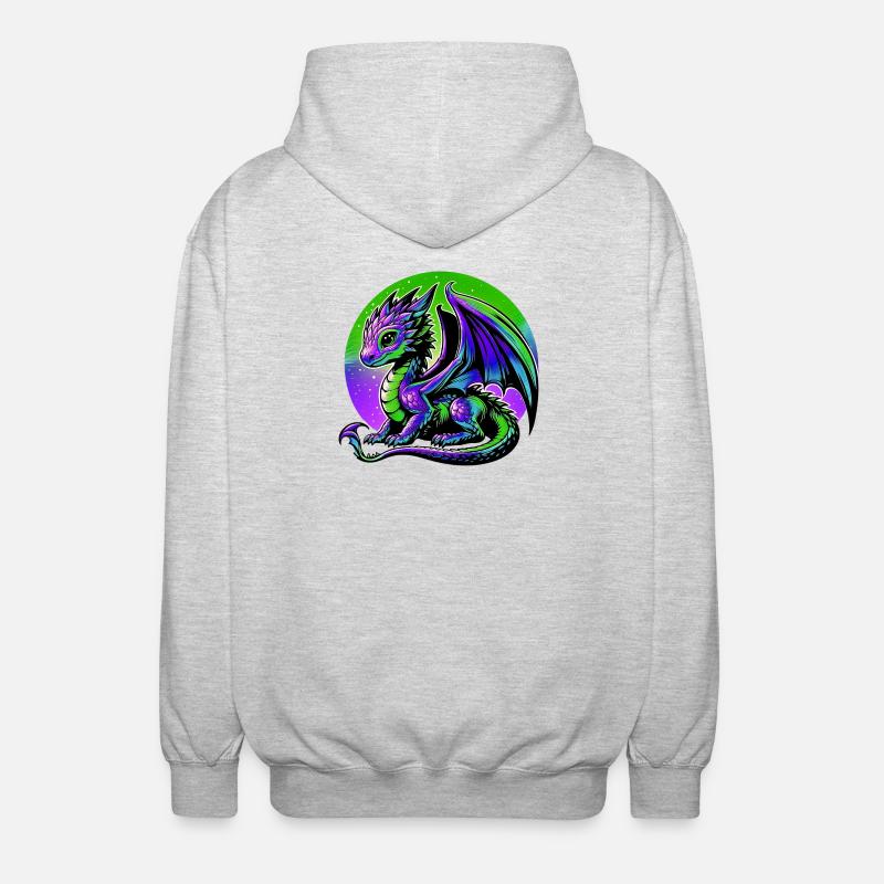 Drache - Unisex Kapuzenjacke - Hellgrau meliert