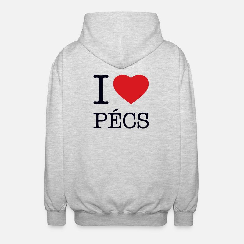 I LOVE PECS - Unisex Kapuzenjacke - Hellgrau meliert