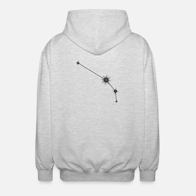 Widder Stern Sternbild Sternzeichen Schwarz & Grau - Unisex Kapuzenjacke - Hellgrau meliert
