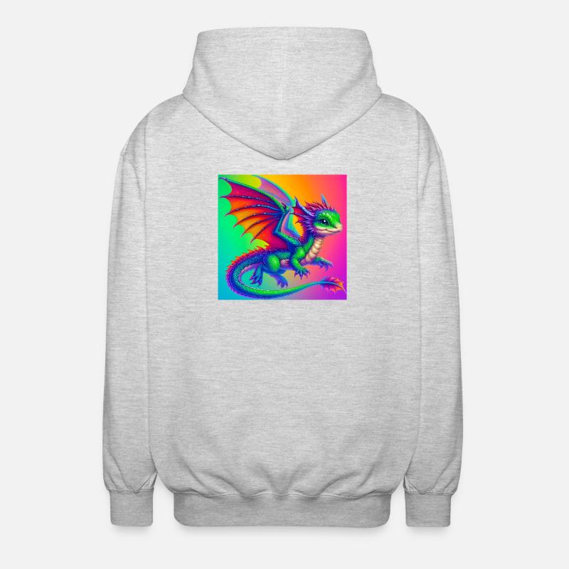 Drache - Unisex Kapuzenjacke - Hellgrau meliert