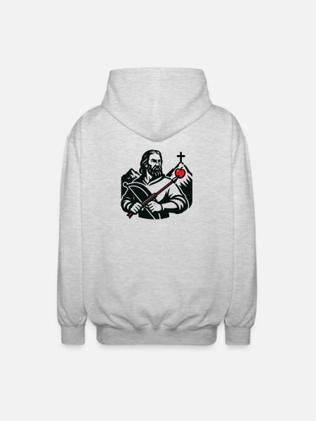 Legendary figure of Switzerland - Unisex Hooded Jacket - light heather grey