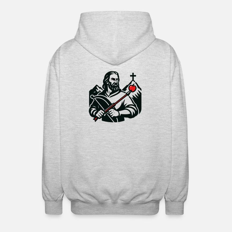 Legendenfigur der Schweiz - Unisex Kapuzenjacke - Hellgrau meliert