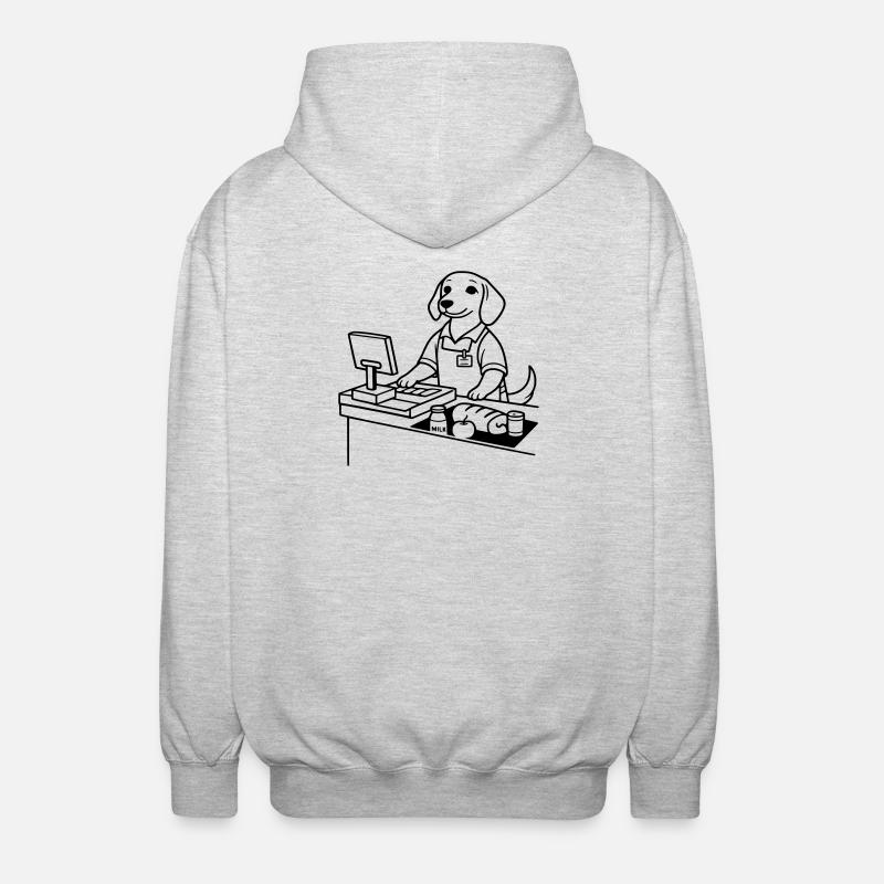 Caissière de chiens de supermarché - Veste à capuche unisexe - gris clair chiné