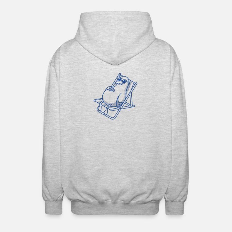 Penguin frissonne sur le banc - Veste à capuche unisexe - gris clair chiné