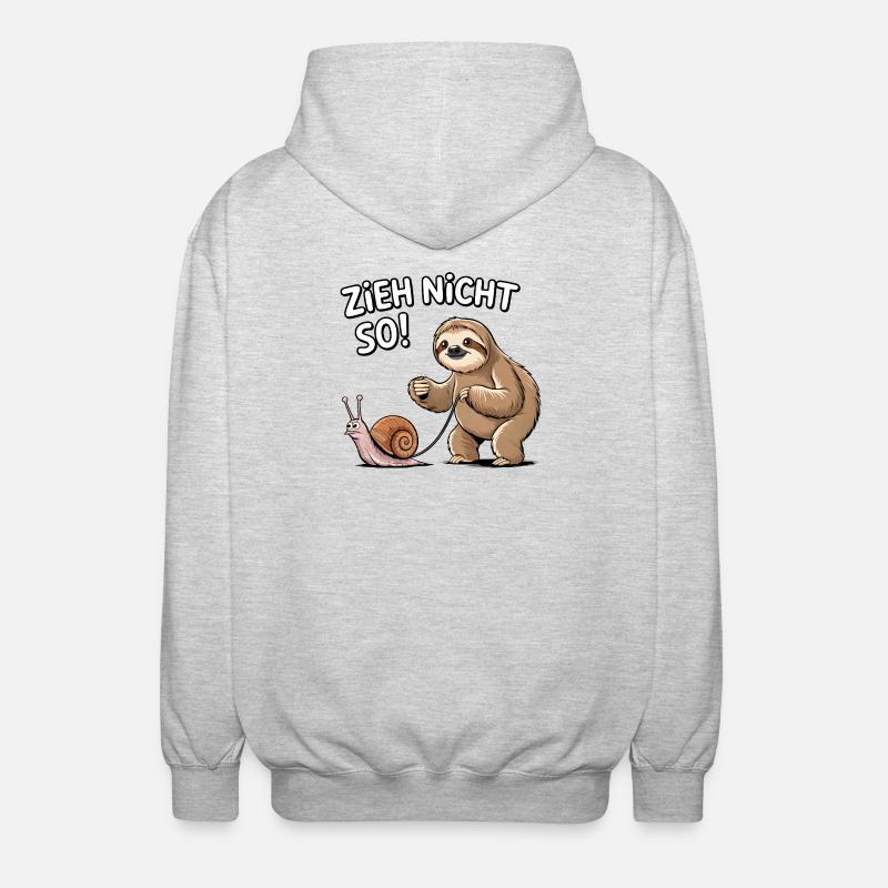 Don't pull so sloth snail - Unisex Hooded Jacket - light heather grey
