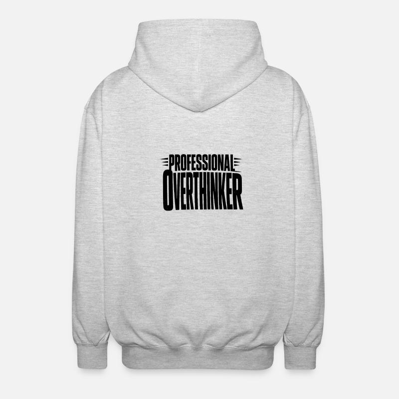 professional Overthinker Bold - Unisex Hooded Jacket - light heather grey