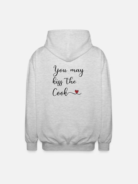 Kiss the Cook - Unisex Kapuzenjacke - Hellgrau meliert