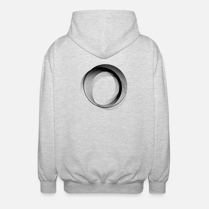 Forme circulaire abstraite - Veste à capuche unisexe - gris clair chiné