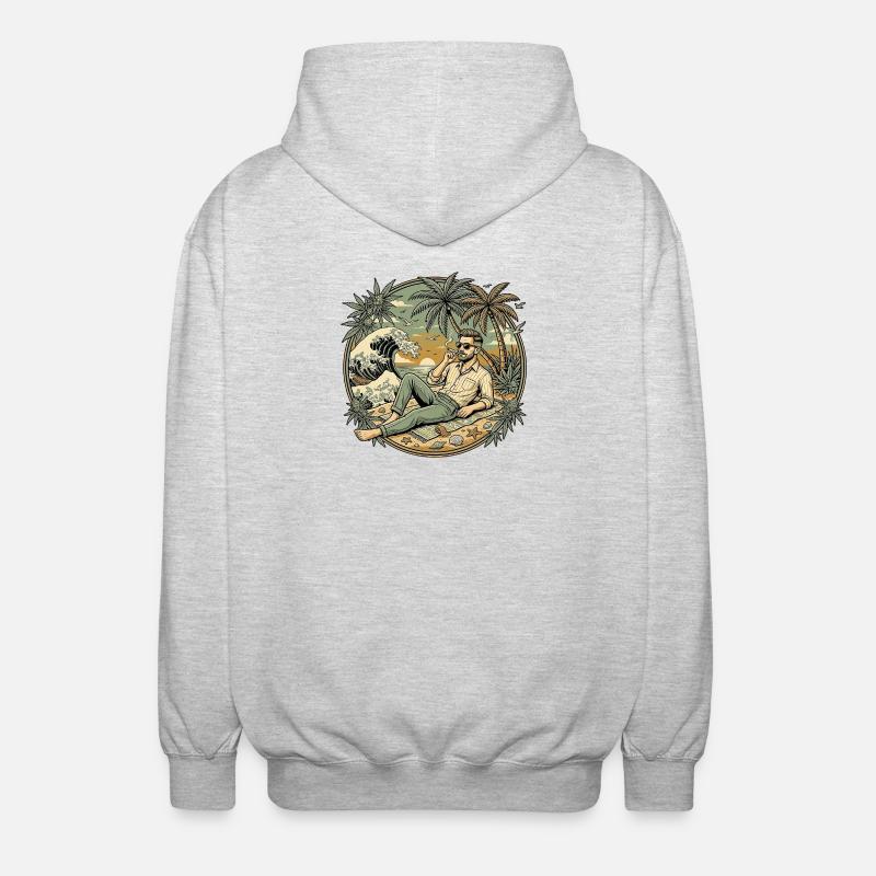 Été enfumé - Veste à capuche unisexe - gris clair chiné