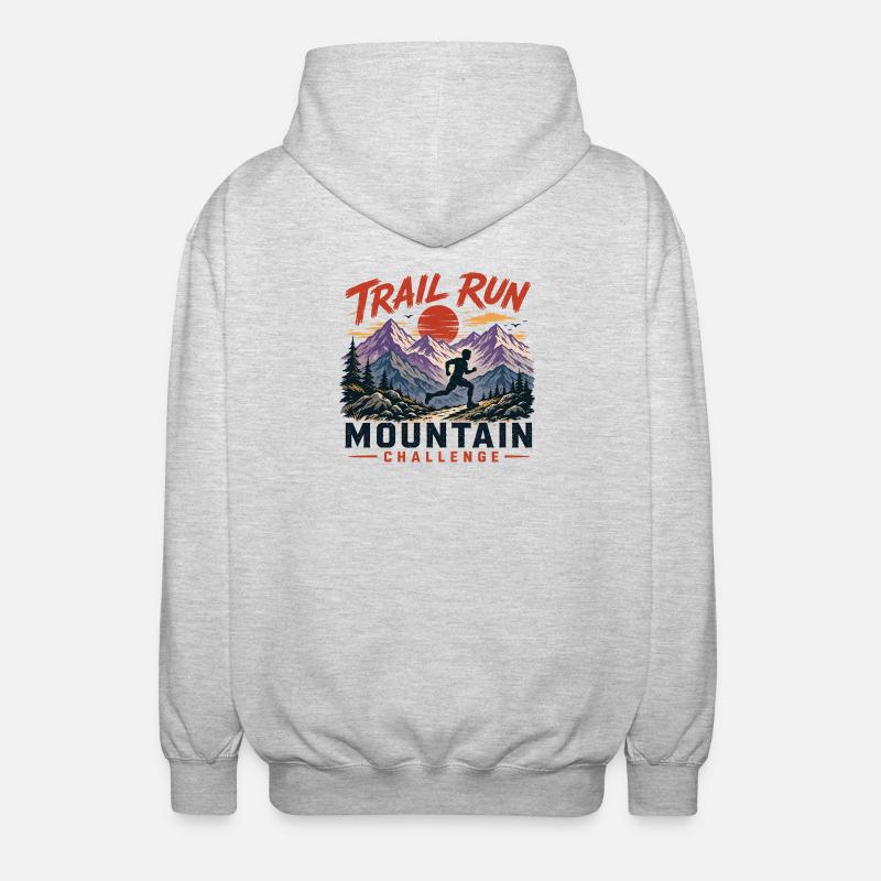 Trail Run - Mountain Challenge - Unisex Hooded Jacket - light heather grey