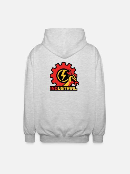 Electrician Gear Logo - Unisex Hooded Jacket - light heather grey