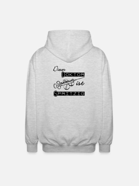 Doktor Spritzig Geschenk - Unisex Kapuzenjacke - Hellgrau meliert