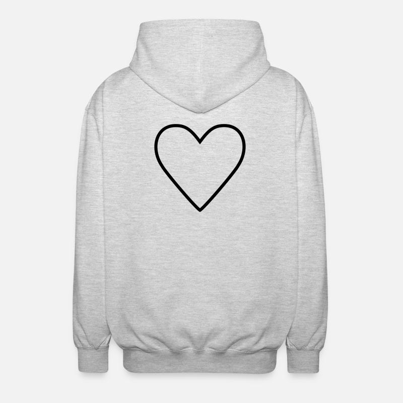 Contour du cœur Saint-Valentin - Veste à capuche unisexe - gris clair chiné