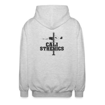 calisthenics symbol frontlever cali sports logo - Unisex Kapuzenjacke - Hellgrau meliert - Hinten - AI Model Male 185 light (185cm)