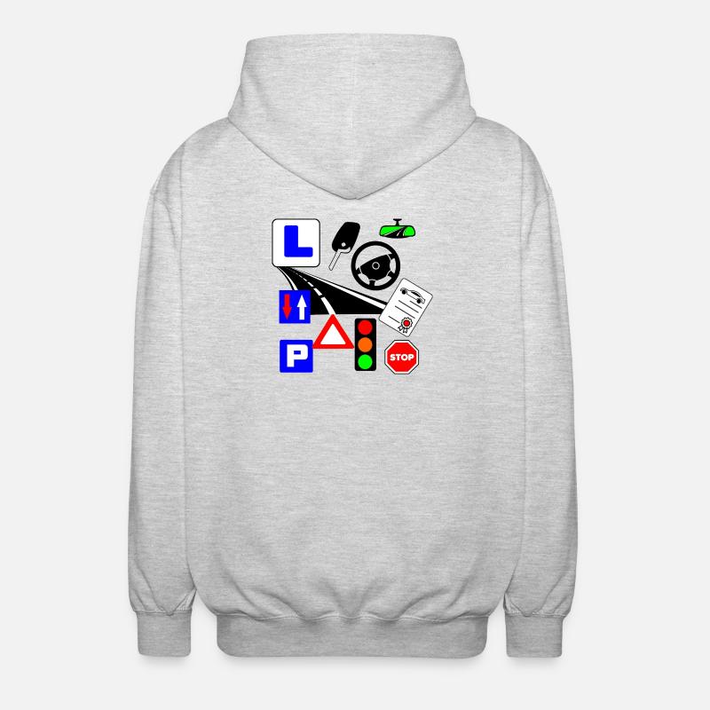 Leçons de circulation - Veste à capuche unisexe - gris clair chiné