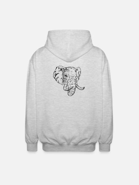Elephant - Unisex Hooded Jacket - light heather grey