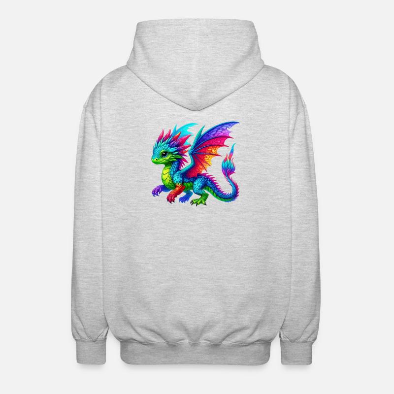 Drache - Unisex Kapuzenjacke - Hellgrau meliert