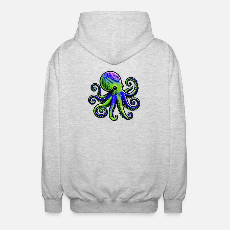 Octopus - Unisex Hooded Jacket - light heather grey