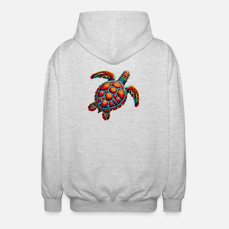 Schildkröte - Unisex Kapuzenjacke - Hellgrau meliert