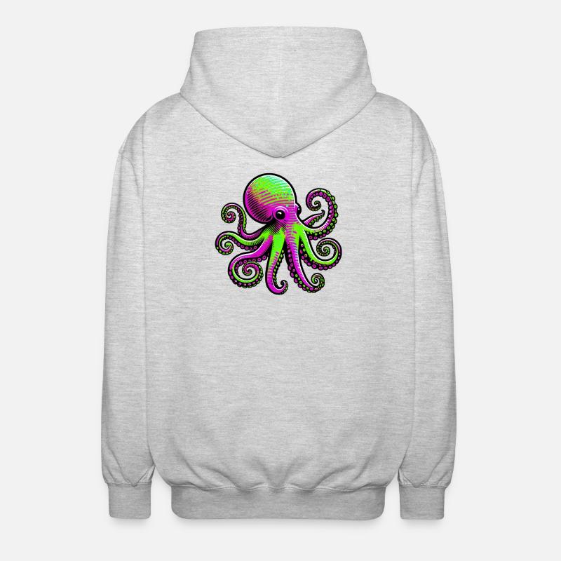 Octopus - Unisex Hooded Jacket - light heather grey