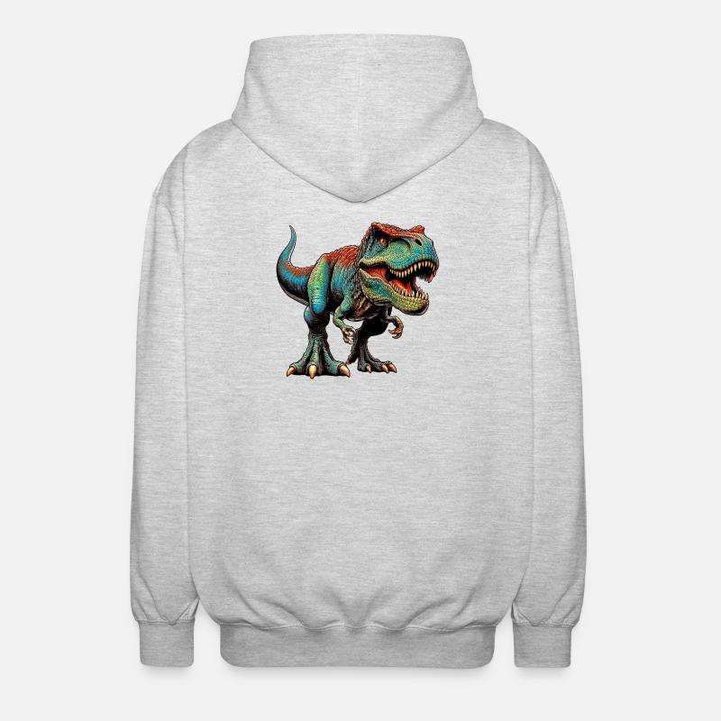 Dinosaur - Unisex Hooded Jacket - light heather grey